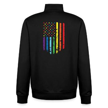 Rainbow flag with star pattern - Unisex Organic Zip Sweatshirt by Stanley/Stella - black - Back - AI Model Male 185 light (185cm)