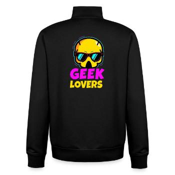 Geek Lovers - Unisex Organic Zip Sweatshirt by Stanley/Stella - black - Back - AI Model Male 185 light (185cm)
