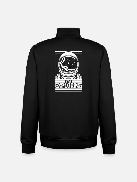 J’explore - Sweat zippé unisexe en coton bio Stanley/Stella - noir