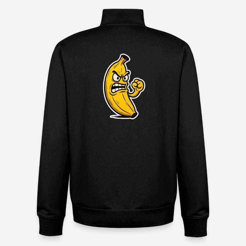 Mauvaises vibrations de banane - Sweat zippé unisexe en coton bio Stanley/Stella - noir