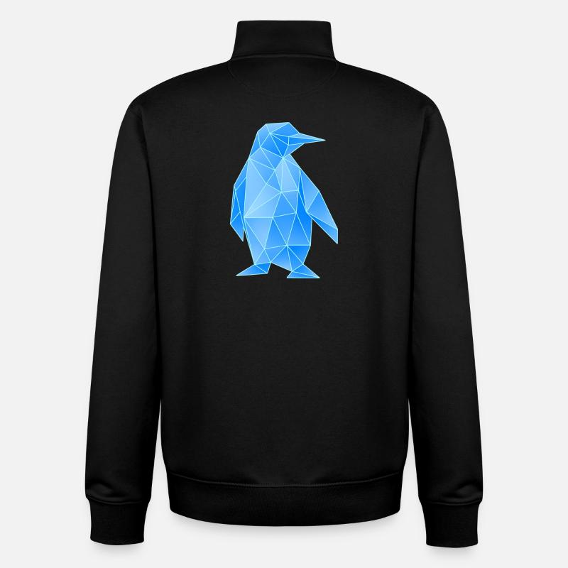Diamond Penguin Geometric Design - Unisex Organic Zip Sweatshirt by Stanley/Stella - black