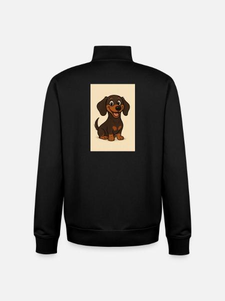 Glücklicher Dackel - Unisex Organic Zip Sweatshirt von Stanley/Stella - Schwarz