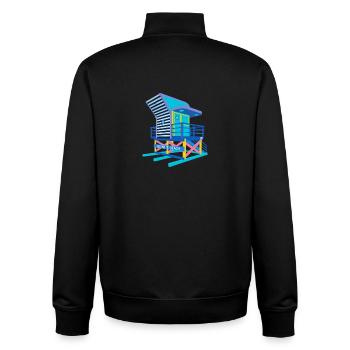 Beach Booth in Alicante - Unisex Organic Zip Sweatshirt by Stanley/Stella - black - Back - AI Model Male 185 light (185cm)