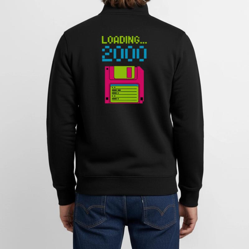 Loading 2000 Disketten-Design Retro Pixel Design Unisex Organic Zip Sweatshirt von Stanley/Stella