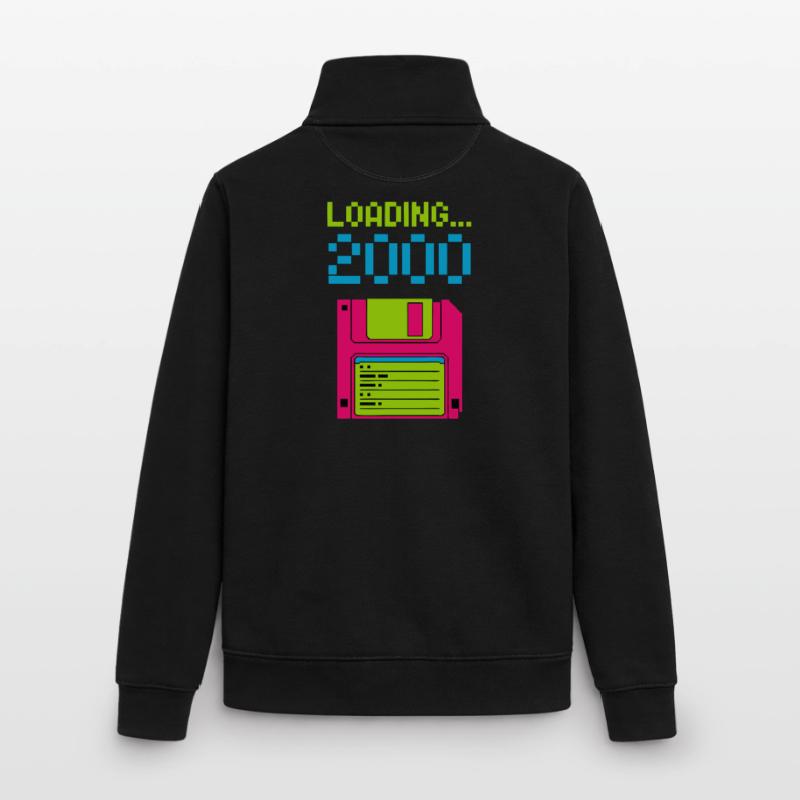 Loading 2000 Disketten-Design Retro Pixel Design Unisex Organic Zip Sweatshirt von Stanley/Stella