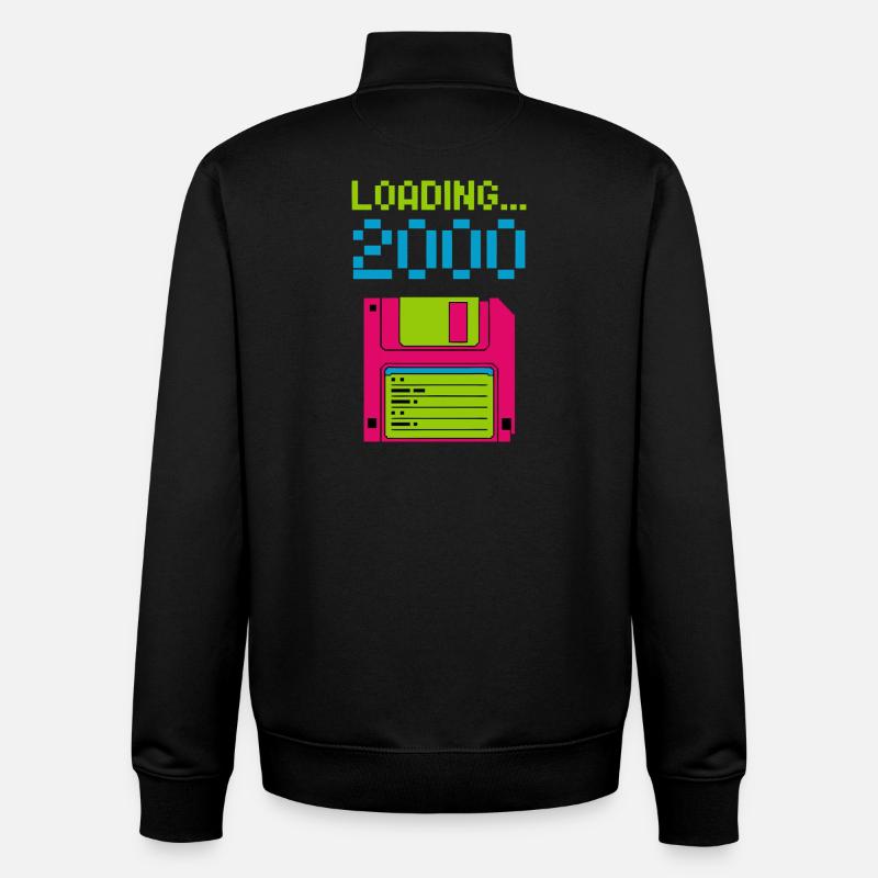 Loading 2000 Disketten-Design Retro Pixel Design - Unisex Organic Zip Sweatshirt von Stanley/Stella - Schwarz