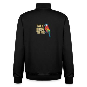 Talk Birdy to me Colorful Parrot - Unisex Organic Zip Sweatshirt by Stanley/Stella - black - Back - AI Model Male 185 light (185cm)