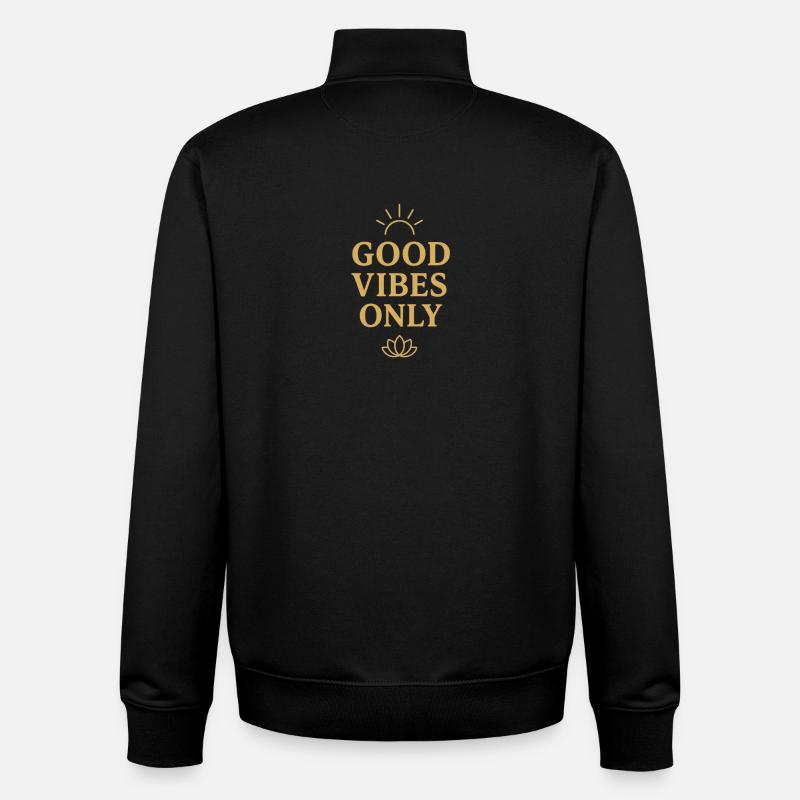Vibes Positives Énergie Zen - Sweat zippé unisexe en coton bio Stanley/Stella - noir