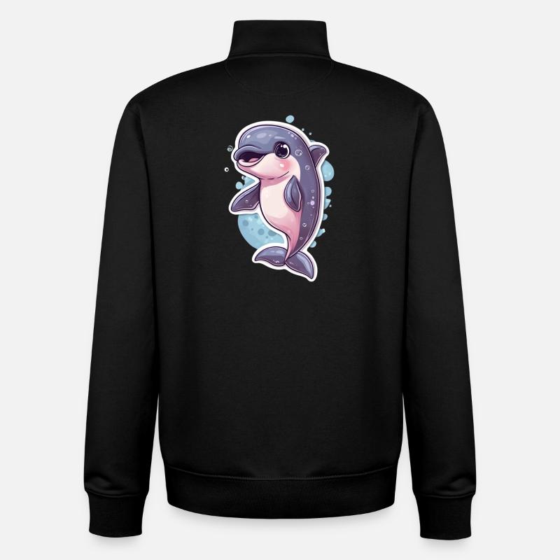 Delfin - Unisex Organic Zip Sweatshirt von Stanley/Stella - Schwarz