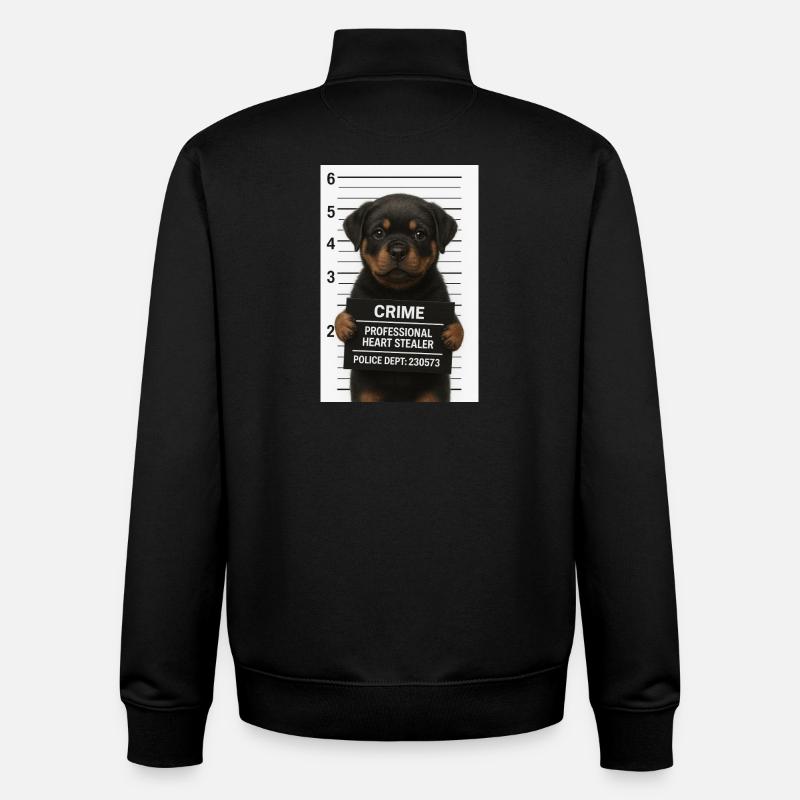 Chiot Rottweiler – cœur volé - Sweat zippé unisexe en coton bio Stanley/Stella - noir