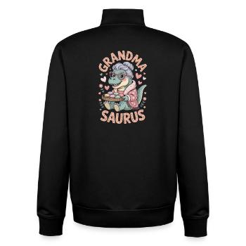 grandma saurus grandmother - Unisex Organic Zip Sweatshirt by Stanley/Stella - black - Back - AI Model Male 185 light (185cm)