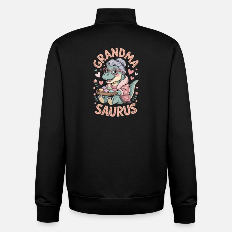 Oma Saurus Großmutter - Unisex Organic Zip Sweatshirt von Stanley/Stella - Schwarz