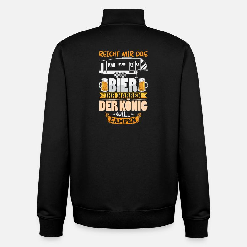 Camper Camping Wohnwagen Spruch - Unisex Organic Zip Sweatshirt von Stanley/Stella - Schwarz