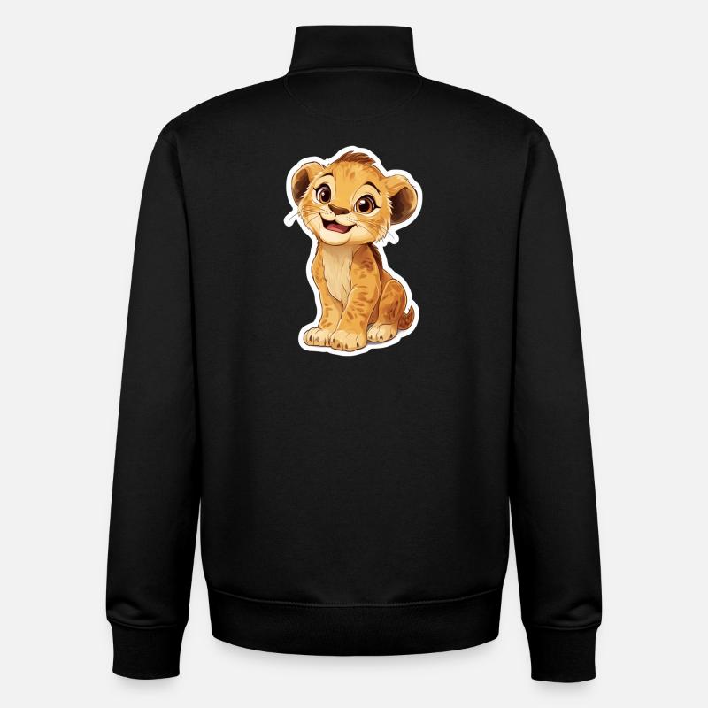 Löwe - Unisex Organic Zip Sweatshirt von Stanley/Stella - Schwarz