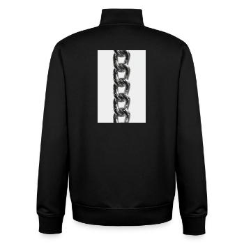 Maillons de chaîne en métal brillant - Sweat zippé unisexe en coton bio Stanley/Stella - noir - Dos - AI Model Male 185 light (185cm)