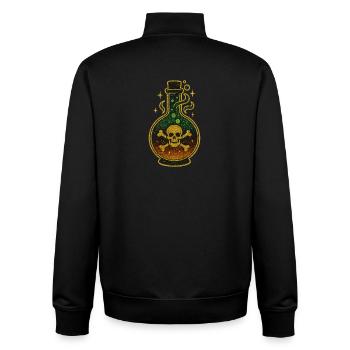 Halloween Giftflasche | Glitzernde Totenkopfphiole - Unisex Organic Zip Sweatshirt von Stanley/Stella - Schwarz - Hinten - AI Model Male 185 light (185cm)