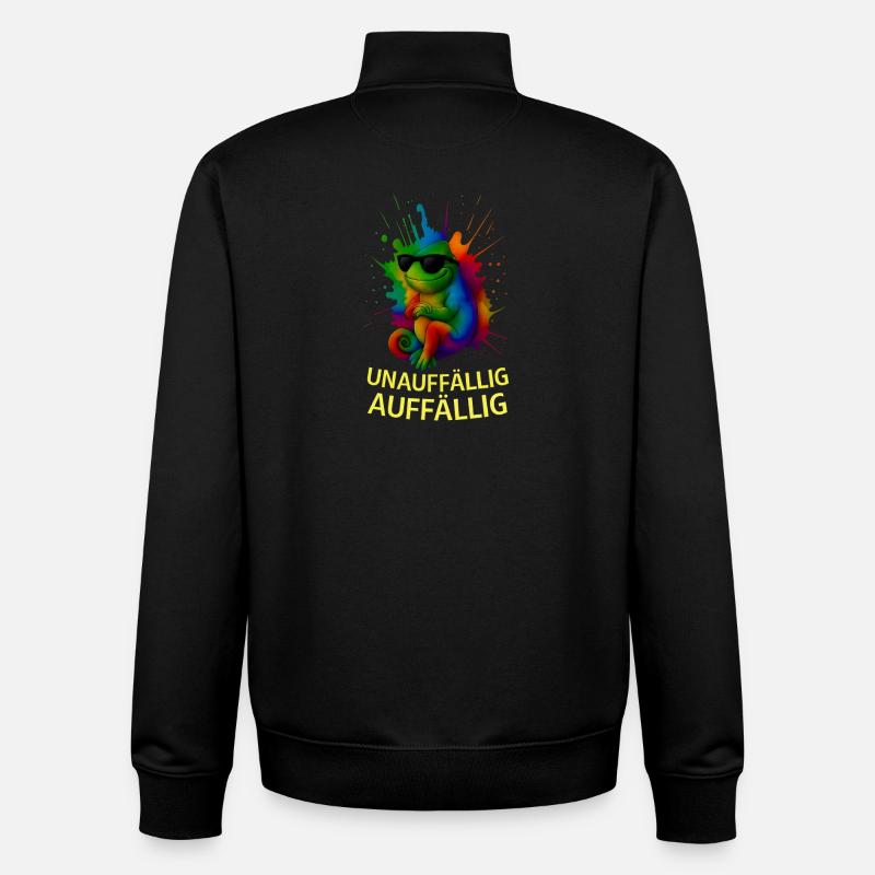 Regenbogen Chamäleon mit Stil - Unisex Organic Zip Sweatshirt von Stanley/Stella - Schwarz