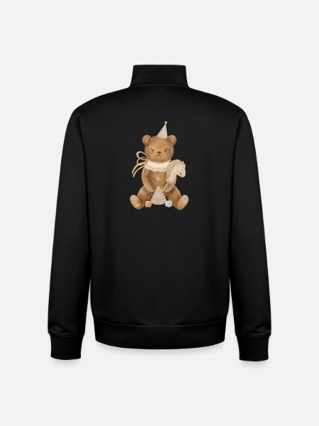 Teddy Bear Birthday Party - Unisex Organic Zip Sweatshirt by Stanley/Stella - black