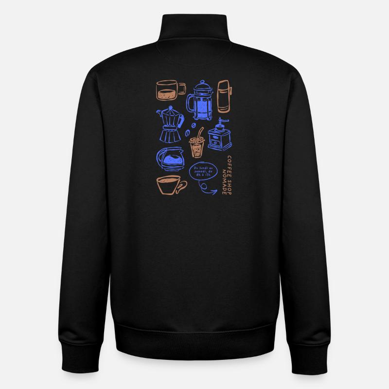 Coffeshop Essentials - Unisex Organic Zip Sweatshirt von Stanley/Stella - Schwarz