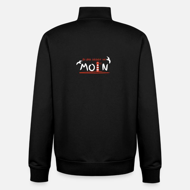 We say moin – lighthouse - Unisex Organic Zip Sweatshirt by Stanley/Stella - black