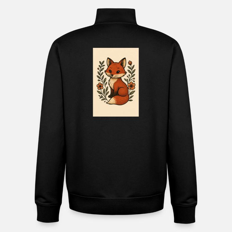 Großer Fuchs - Unisex Organic Zip Sweatshirt von Stanley/Stella - Schwarz