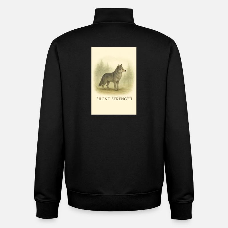 Silent Force Wolf - Unisex Organic Zip Sweatshirt by Stanley/Stella - black