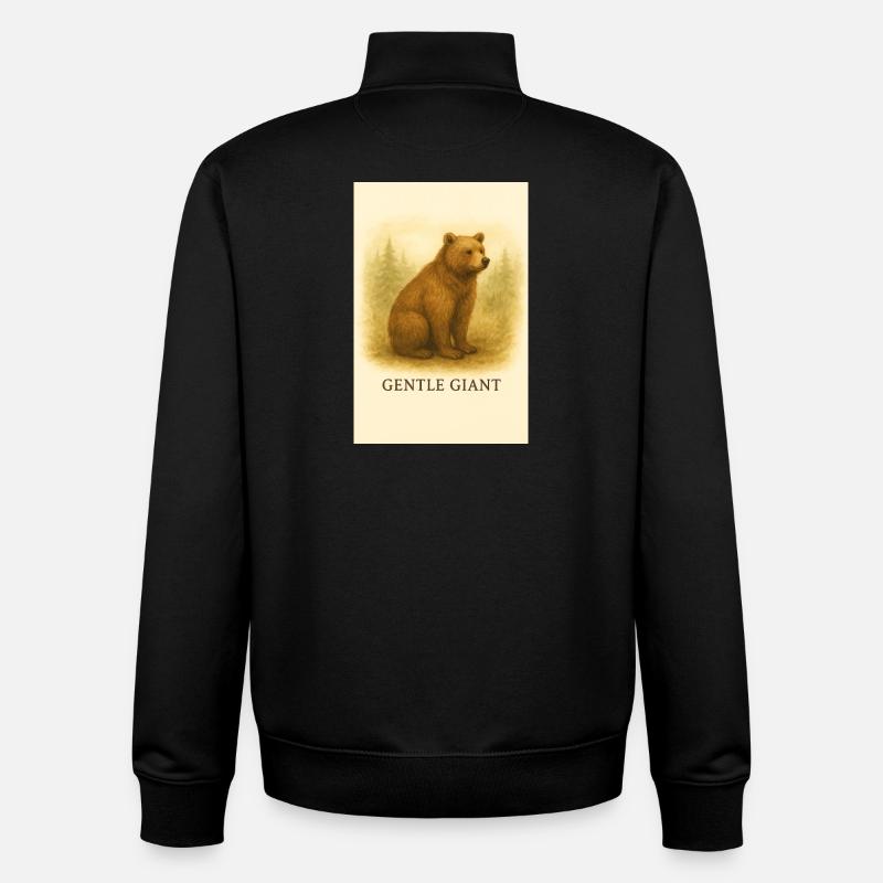 Ours géant mou - Sweat zippé unisexe en coton bio Stanley/Stella - noir