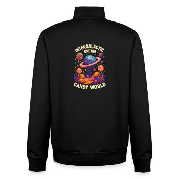 Süßigkeiten Galaxie Lolli Space Planet - Unisex Organic Zip Sweatshirt von Stanley/Stella - Schwarz - Hinten - AI Model Male 185 light (185cm)