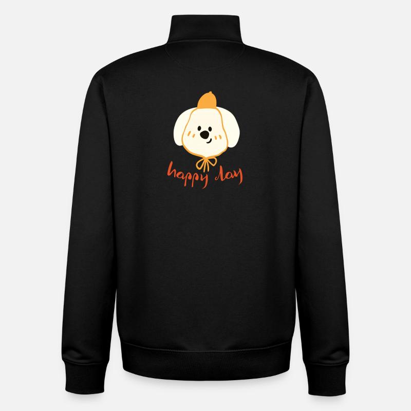 Journée Heureuse, Adorable Chien - Sweat zippé unisexe en coton bio Stanley/Stella - noir