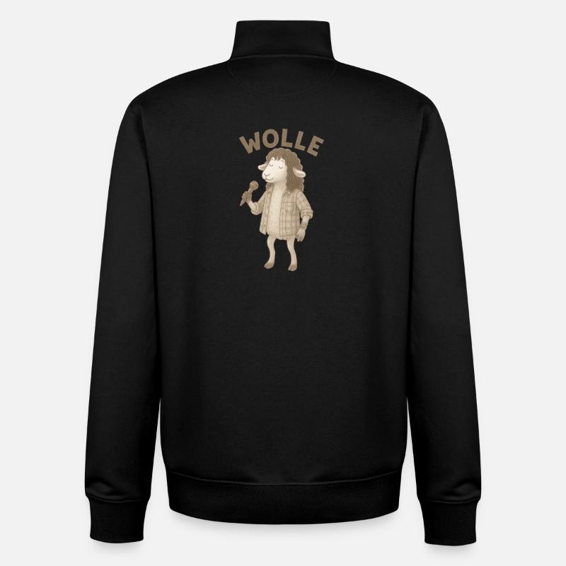 Wool Sheep with Microphone - Unisex Organic Zip Sweatshirt by Stanley/Stella - black