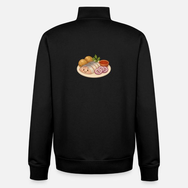 Hareng avec pommes de terre - Sweat zippé unisexe en coton bio Stanley/Stella - noir