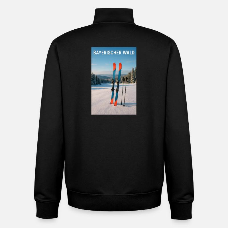 Bavarian Forest Skiing Experience - Unisex Organic Zip Sweatshirt by Stanley/Stella - black