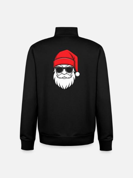 Cool Santa with beard and sunglasses - Unisex Organic Zip Sweatshirt by Stanley/Stella - black