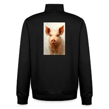 Watercolor Pig Charm - Unisex Organic Zip Sweatshirt by Stanley/Stella - black - Back - AI Model Male 185 light (185cm)
