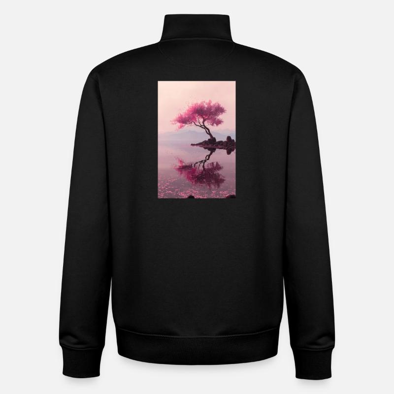 Blush Blossom Shore Reflections - Unisex Organic Zip Sweatshirt von Stanley/Stella - Schwarz