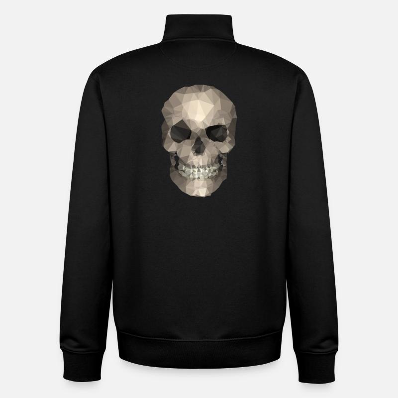 Polygon Geometrischer Schädel – Moderner Low Poly - Unisex Organic Zip Sweatshirt von Stanley/Stella - Schwarz
