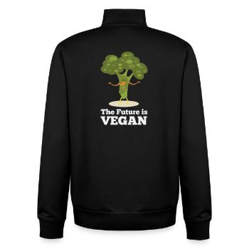 Die Zukunft ist vegan - Unisex Organic Zip Sweatshirt von Stanley/Stella - Schwarz - Hinten - AI Model Male 185 light (185cm)