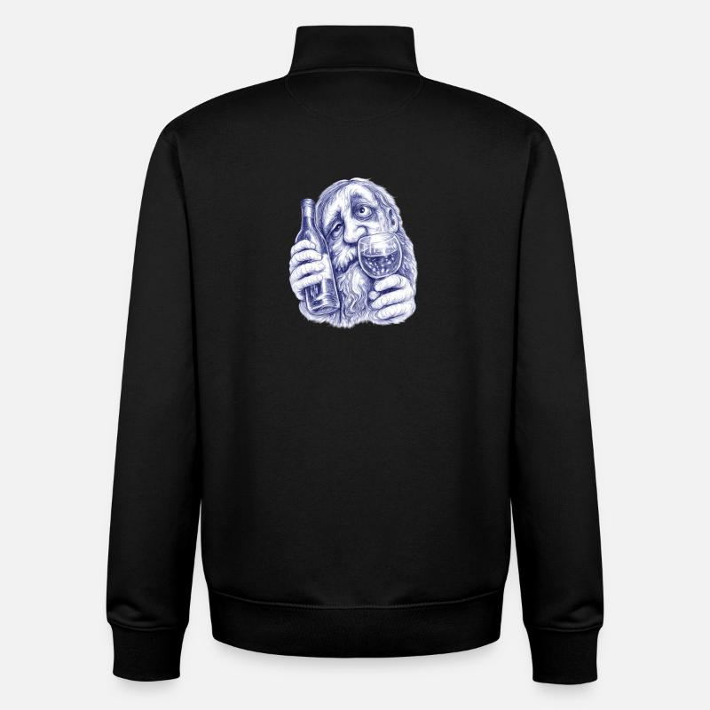 Bacchus | Weintrunkener alter Herr - Unisex Organic Zip Sweatshirt von Stanley/Stella - Schwarz