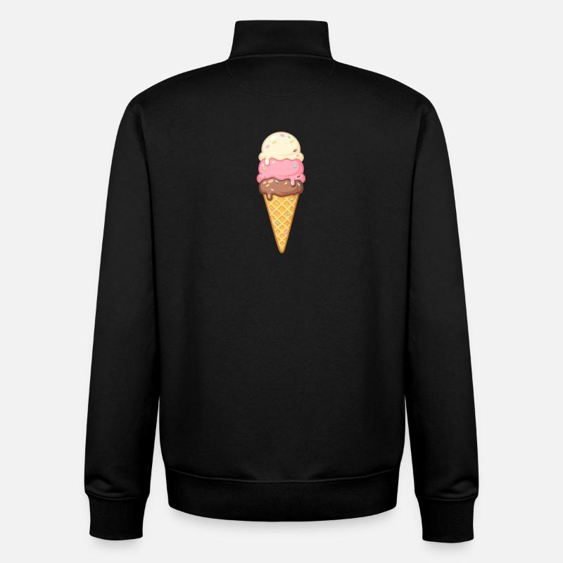 Glace à trois couches chez Cone - Sweat zippé unisexe en coton bio Stanley/Stella - noir
