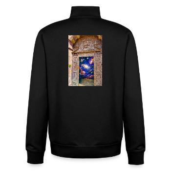 Space Gate Cosmic Portal Door - Unisex Organic Zip Sweatshirt by Stanley/Stella - black - Back - AI Model Male 185 light (185cm)