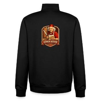 Caricature rétro de Doner Kebab Master - Sweat zippé unisexe en coton bio Stanley/Stella - noir - Dos - AI Model Male 185 light (185cm)