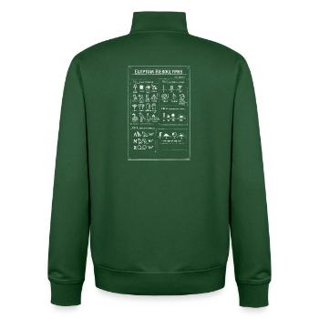 Altägyptische Hieroglyphen-Designs - Unisex Organic Zip Sweatshirt von Stanley/Stella - Flaschengrün - Hinten - AI Model Male 185 dark (185cm)