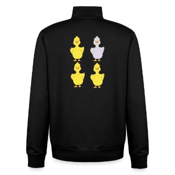 Four ducks one purple - Unisex Organic Zip Sweatshirt by Stanley/Stella - black - Back - AI Model Male 185 light (185cm)