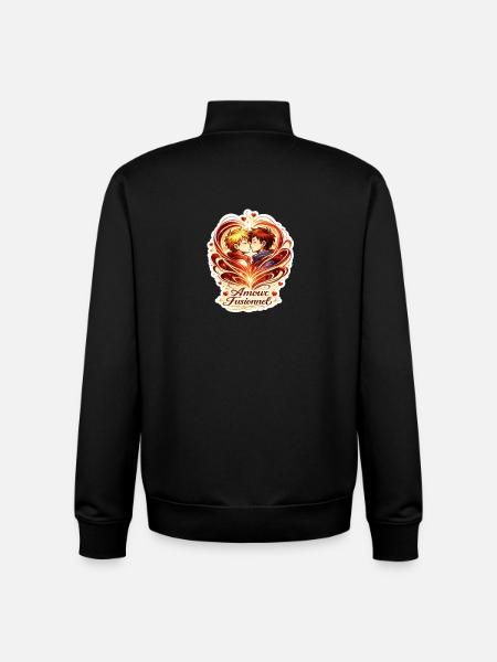 Fusional Love: Duo Entwined - Unisex Organic Zip Sweatshirt by Stanley/Stella - black