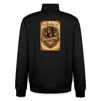 Stolzer Dachshund Besitzer Vintage Dackel Halter - Unisex Organic Zip Sweatshirt von Stanley/Stella - Schwarz - Hinten - AI Model Male 185 light (185cm)