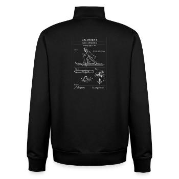 Diagramm des Vintage-Ski-Patents - Unisex Organic Zip Sweatshirt von Stanley/Stella - Schwarz - Hinten - AI Model Male 185 light (185cm)