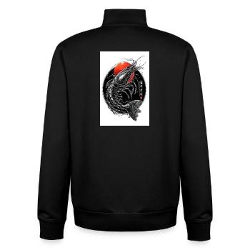 Crimson Ink Shrimp in Circle - Unisex Organic Zip Sweatshirt by Stanley/Stella - black - Back - AI Model Male 185 light (185cm)