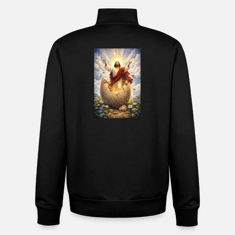 Auferstehung aus Eierbruch - Unisex Organic Zip Sweatshirt von Stanley/Stella - Schwarz