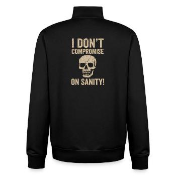 I Don't Compromise On Sanity Skull - Unisex Organic Zip Sweatshirt von Stanley/Stella - Schwarz - Hinten - AI Model Male 185 light (185cm)