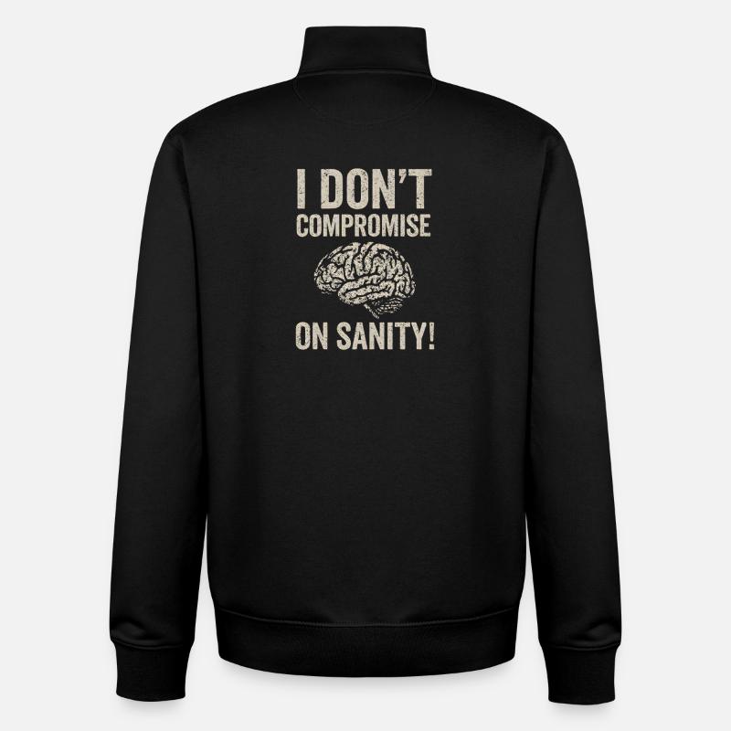 Aucun compromis sur la santé mentale - Sweat zippé unisexe en coton bio Stanley/Stella - noir